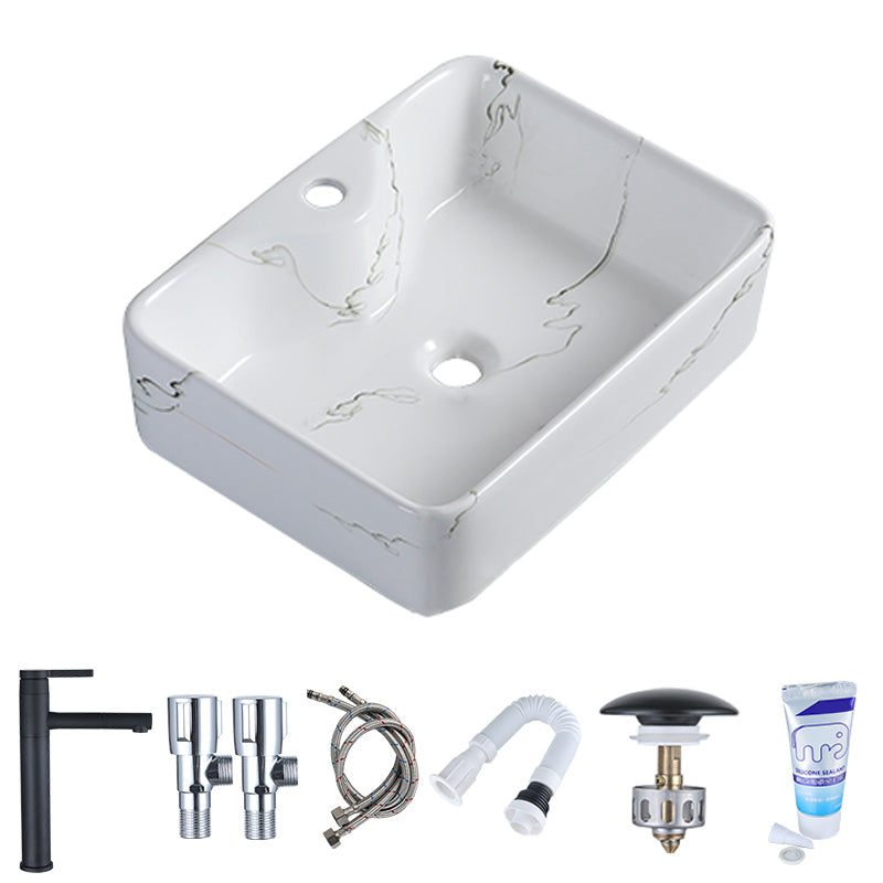 Modern Porcelain Trough Sink Oval-shape Trough Bathroom Sink