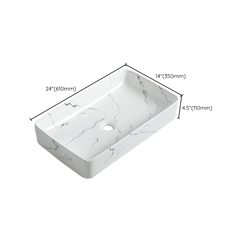 Modern Porcelain Trough Sink Oval-shape Trough Bathroom Sink