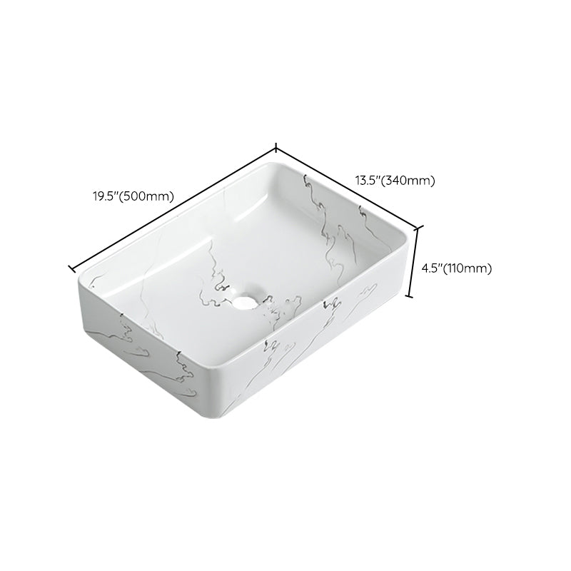 Modern Porcelain Trough Sink Oval-shape Trough Bathroom Sink