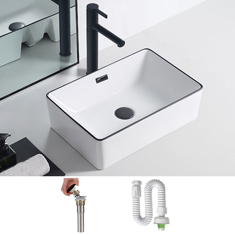 Modern Porcelain Trough Sink Rectangular Trough Bathroom Sink