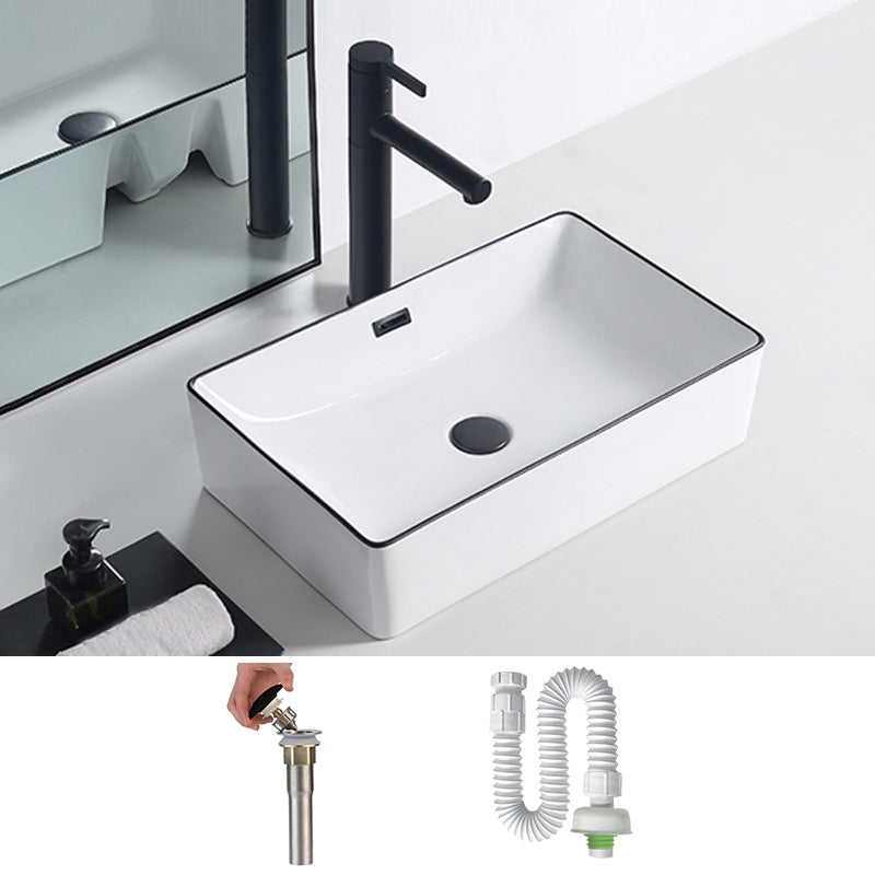 Modern Porcelain Trough Sink Rectangular Trough Bathroom Sink