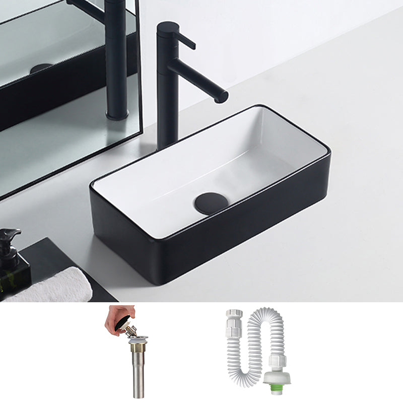 Modern Porcelain Trough Sink Rectangular Trough Bathroom Sink