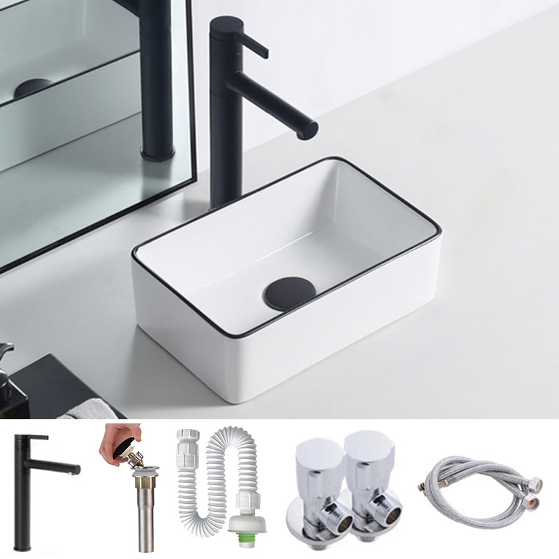 Modern Porcelain Trough Sink Rectangular Trough Bathroom Sink