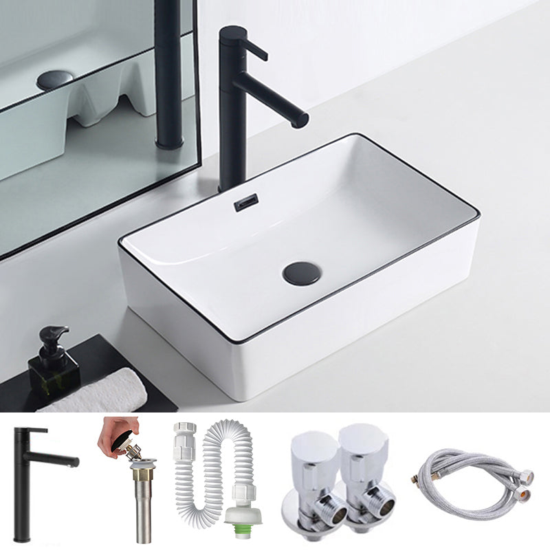 Modern Porcelain Trough Sink Rectangular Trough Bathroom Sink