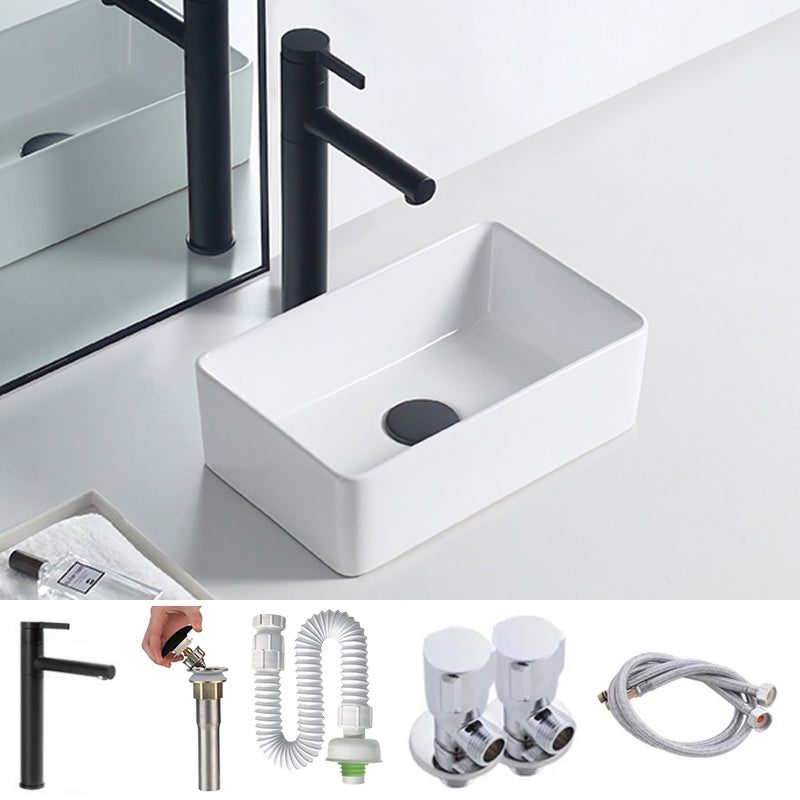 Modern Porcelain Trough Sink Rectangular Trough Bathroom Sink