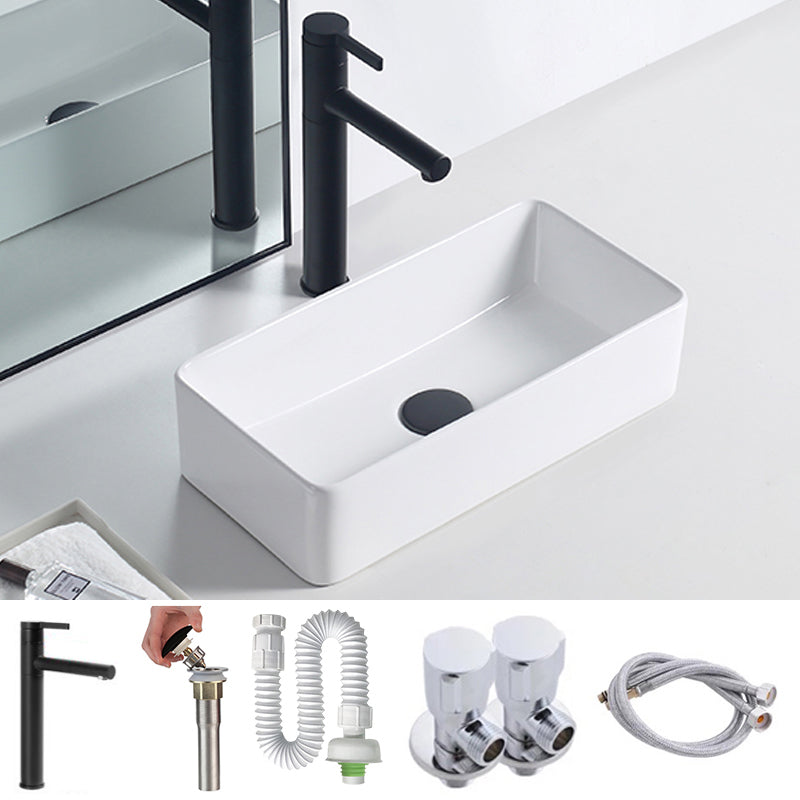 Modern Porcelain Trough Sink Rectangular Trough Bathroom Sink