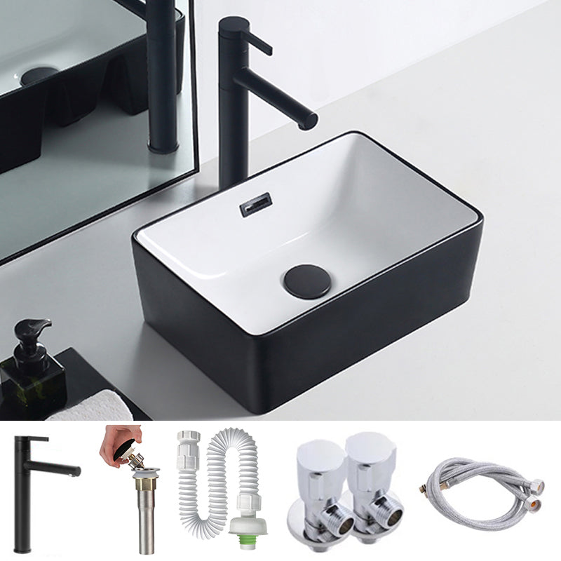 Modern Porcelain Trough Sink Rectangular Trough Bathroom Sink