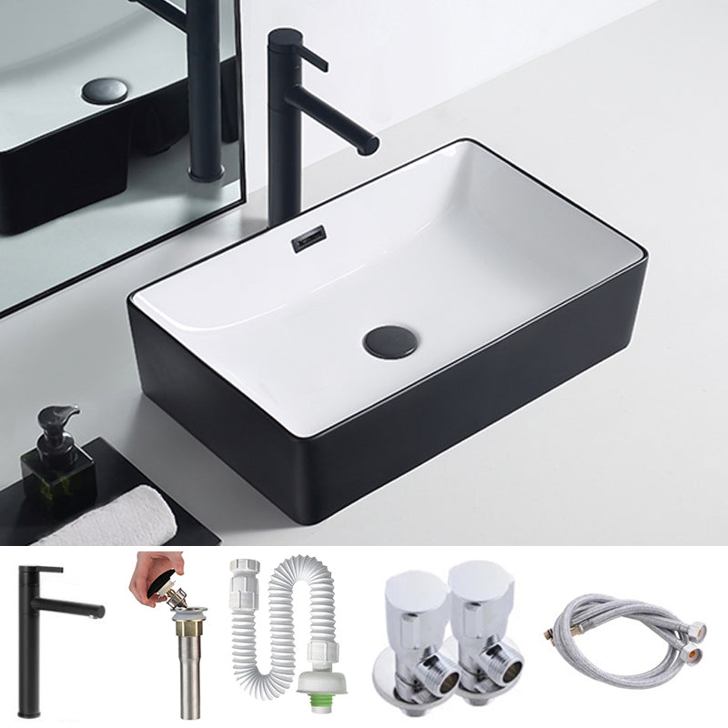 Modern Porcelain Trough Sink Rectangular Trough Bathroom Sink