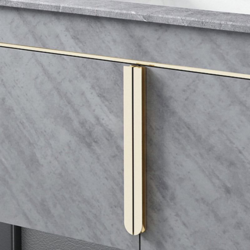 Glam Sink Vanity Wall-Mounted 2 Doors Rectangle Single Bathroom Sink Vanity with Mirror