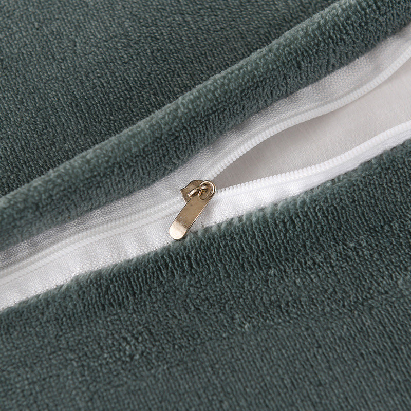 Flannel Sheet Set 1-Piece Solid Color and Geometric Breathable Bed Sheet