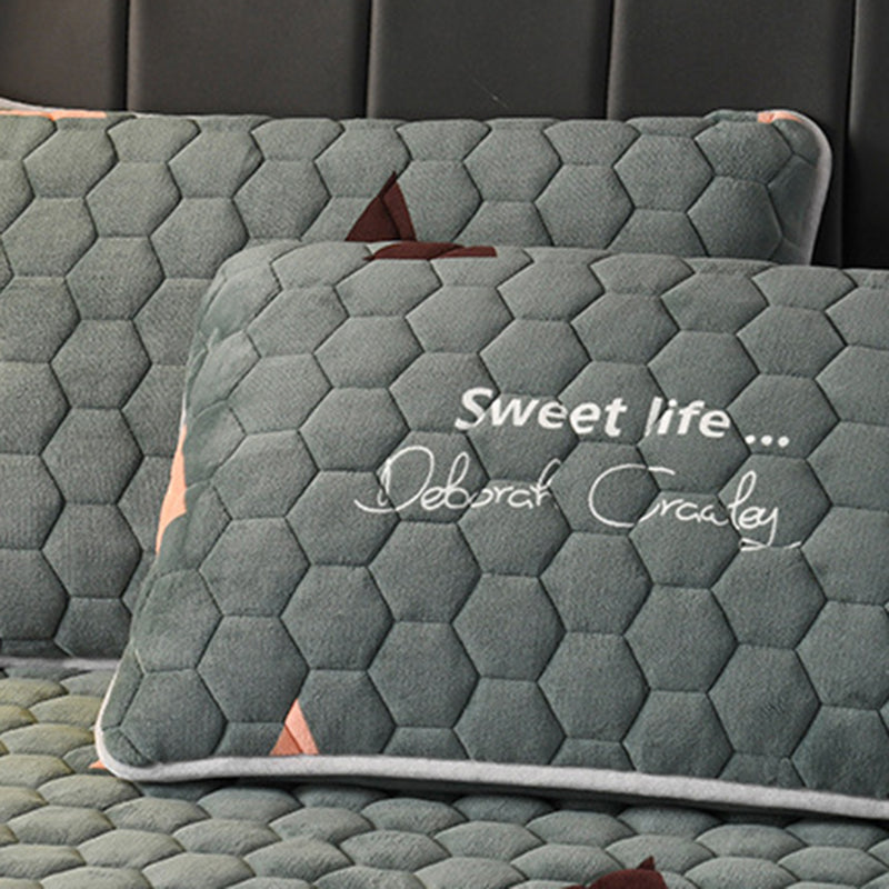 Flannel Sheet Set 1-Piece Solid Color and Geometric Breathable Bed Sheet