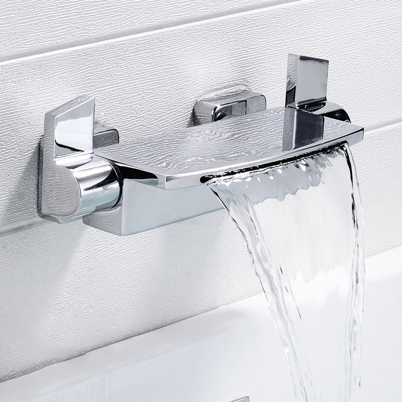 Tub Spout Bathroom Waterfall Wall Mounted Storage Shelf Bathroom Faucet