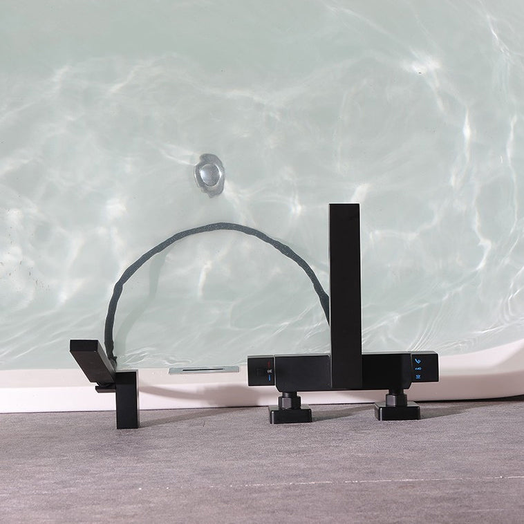 Modern Bathroom Faucet Wall Mounted Fixed Knob Handle Faucet Tub