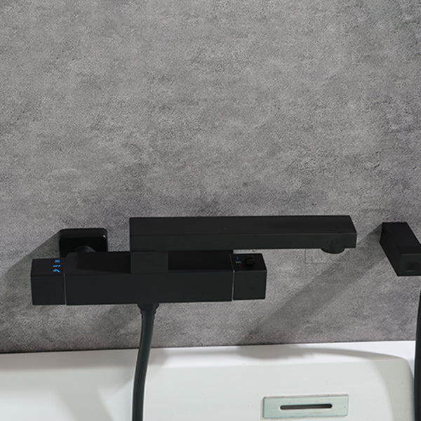 Modern Bathroom Faucet Wall Mounted Fixed Knob Handle Faucet Tub
