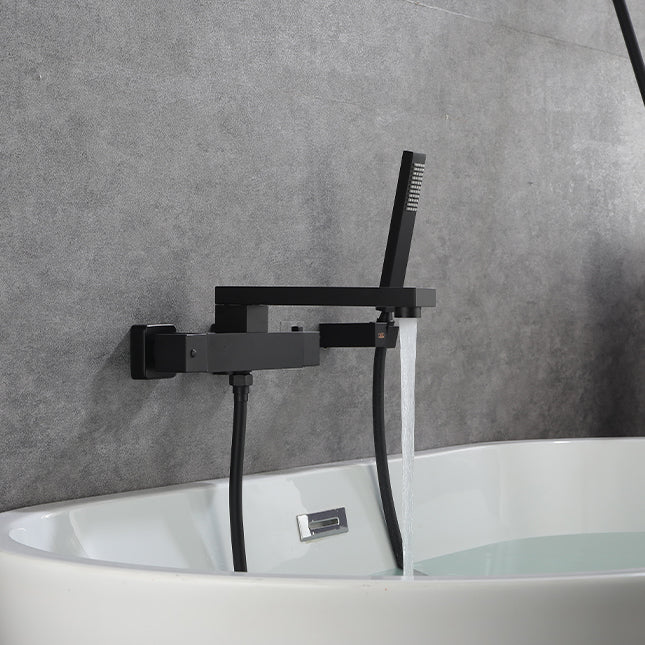 Modern Bathroom Faucet Wall Mounted Fixed Knob Handle Faucet Tub