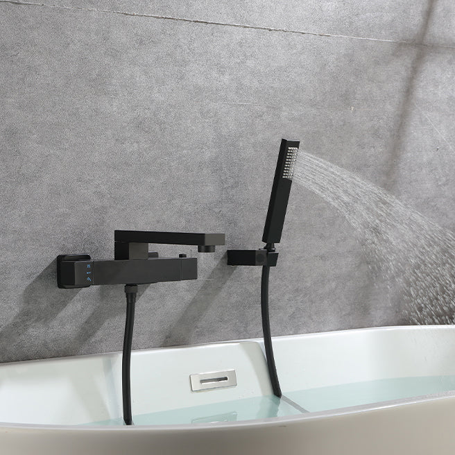 Modern Bathroom Faucet Wall Mounted Fixed Knob Handle Faucet Tub