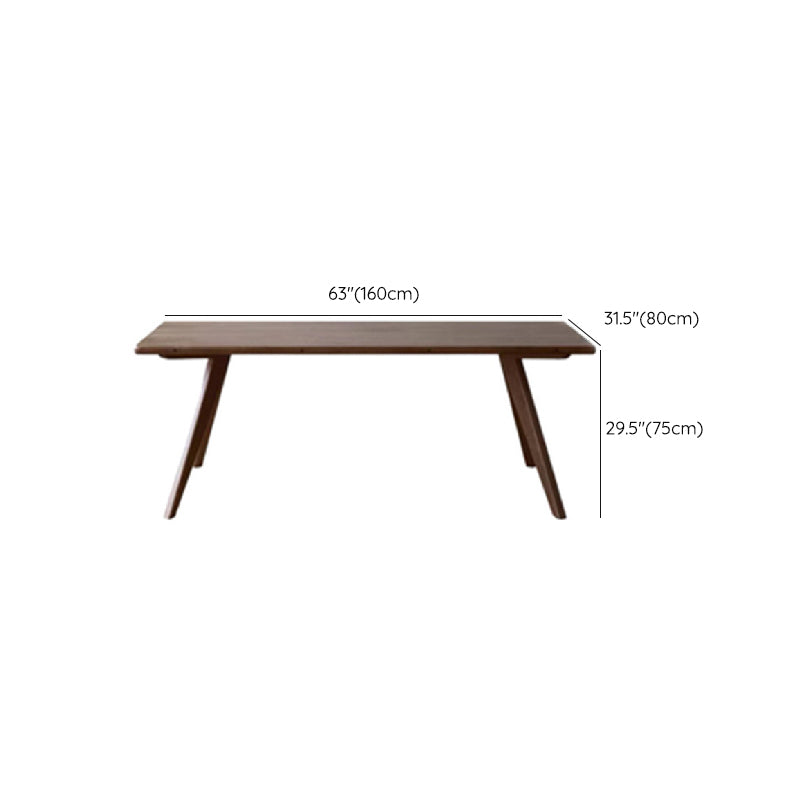 Rectangle Brown Base Dining Table Modern Pine Table for Kitchen