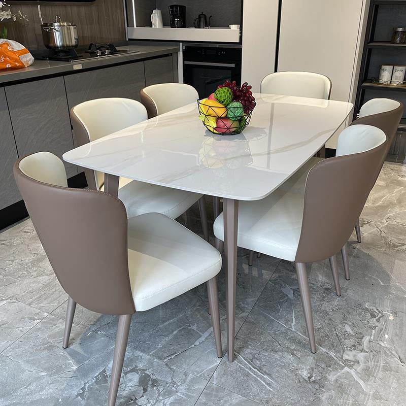 Traditional Luxury Rectangle Dining Table Stone Top Table for Home