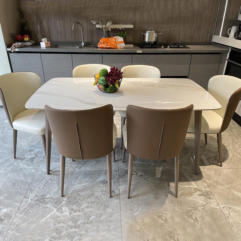 Traditional Luxury Rectangle Dining Table Stone Top Table for Home