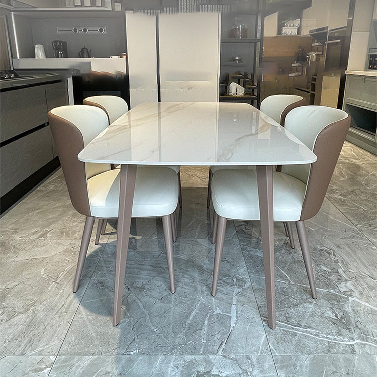 Traditional Luxury Rectangle Dining Table Stone Top Table for Home