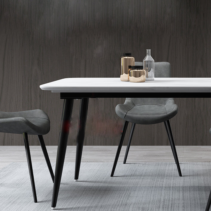Contemporary Rectangle Dining Table Sintered Stone Dining Table in Black