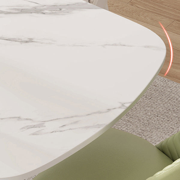 Modern Pedestal Dining Table Rectangle Stone Dining Table for Dining Room