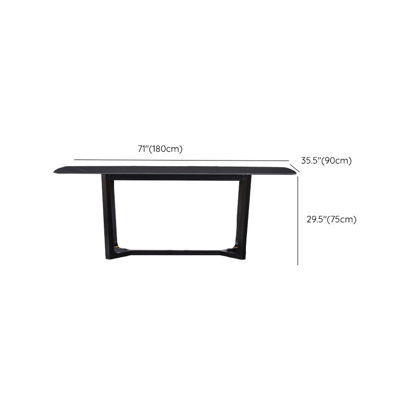 Contemporary Trestle Base Dining Table Rectangle Dining Table for Dining Room