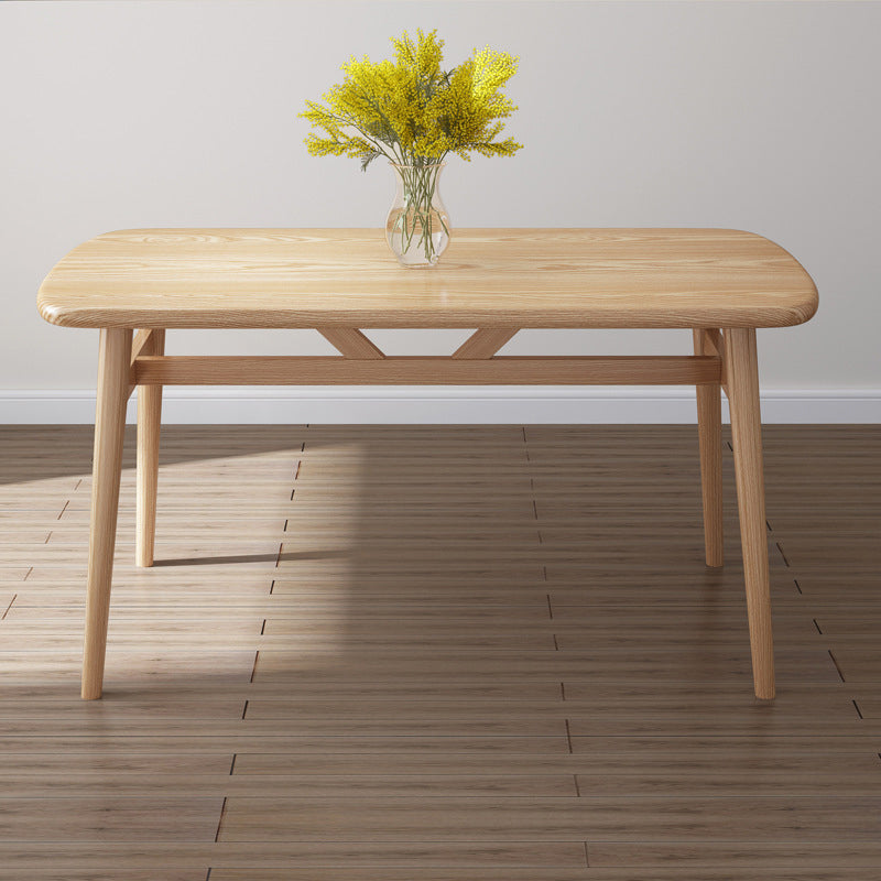 Light Wood Finish Table Modern Rectangle Dining Table for Home