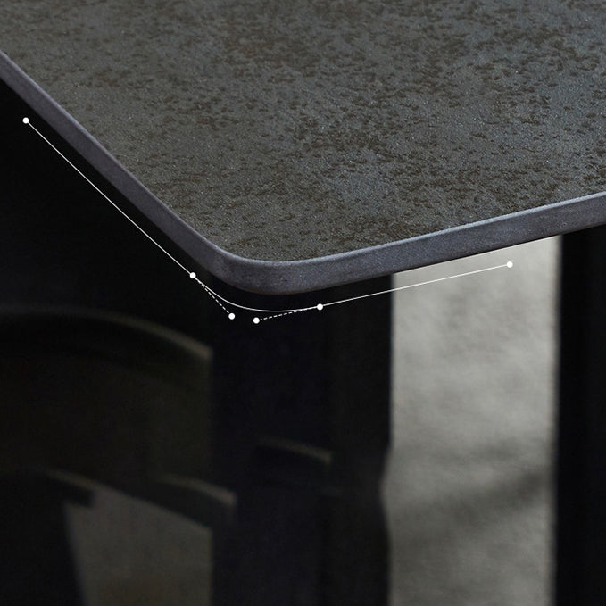 Industrial Rectangle Table Sintered Stone Table with Metal Legs for Home