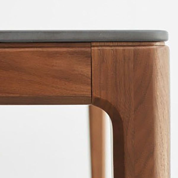 Industrial Style Rectangle Table Sintered Stone Table with Wooden Legs for Home Use