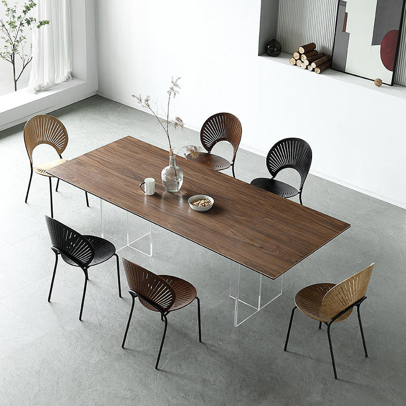 Modern Rectangle Dining Table Wooden Table with Plastic Legs for Home