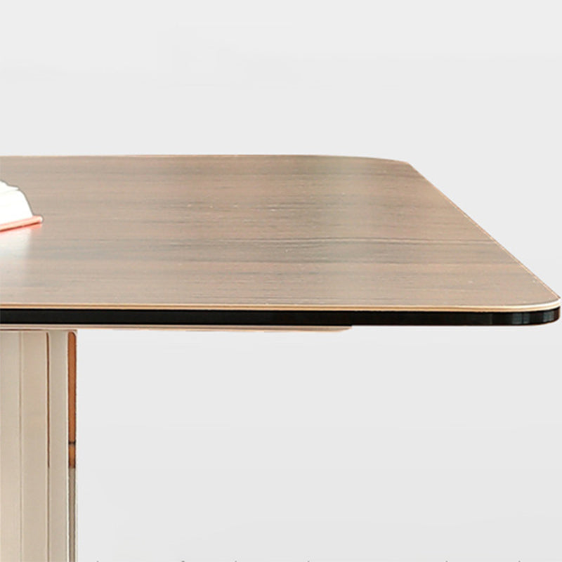 Modern Rectangle Dining Table Wooden Table with Plastic Legs for Home