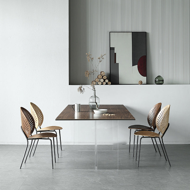 Modern Rectangle Dining Table Wooden Table with Plastic Legs for Home