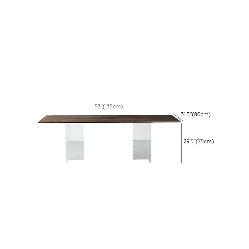 Modern Rectangle Dining Table Wooden Table with Plastic Legs for Home