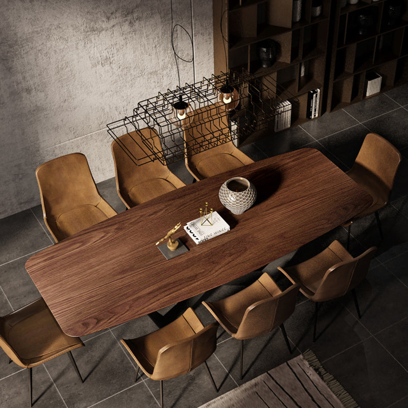Industrial Style Rectangle Dining Table Wood Table with Metal Legs for Home