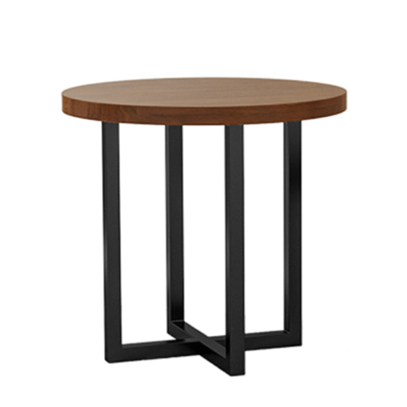 Round Solid Wood Top Dining Table Modern Sled Base Dining Table