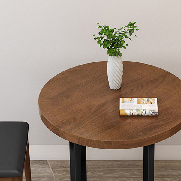 Round Solid Wood Top Dining Table Modern Sled Base Dining Table