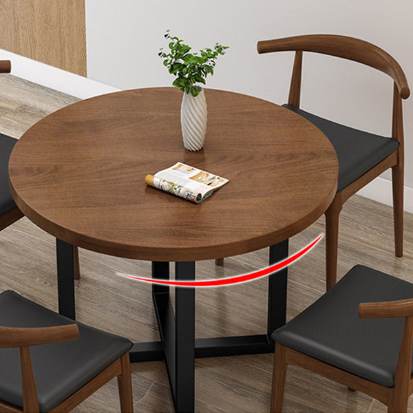 Round Solid Wood Top Dining Table Modern Sled Base Dining Table