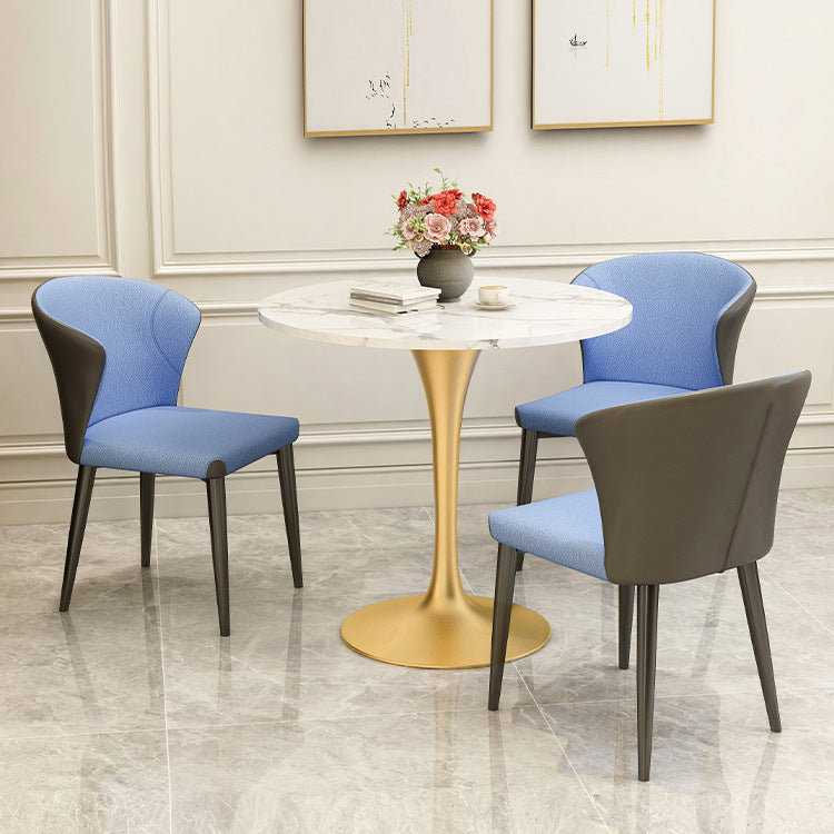 Modern Round Dining Table for Kitchen Dinette Table with Metal Tulip