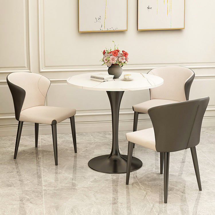 Modern Round Dining Table for Kitchen Dinette Table with Metal Tulip