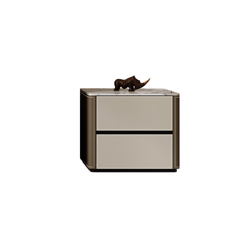 Contemporary Stone Storage Chest Bedroom Chest in White with Drawers