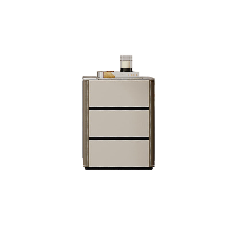 Contemporary Stone Storage Chest Bedroom Chest in White with Drawers