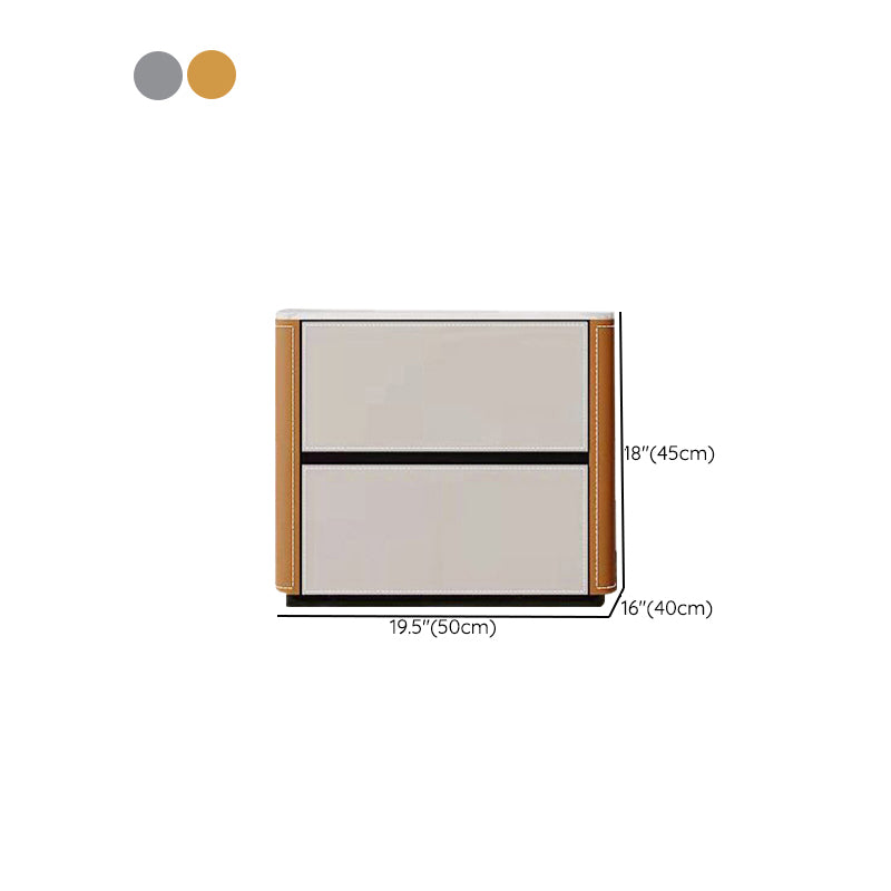 Contemporary Stone Storage Chest Bedroom Chest in White with Drawers