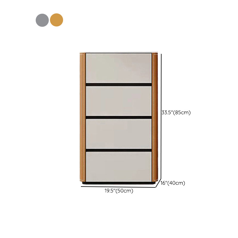 Contemporary Stone Storage Chest Bedroom Chest in White with Drawers