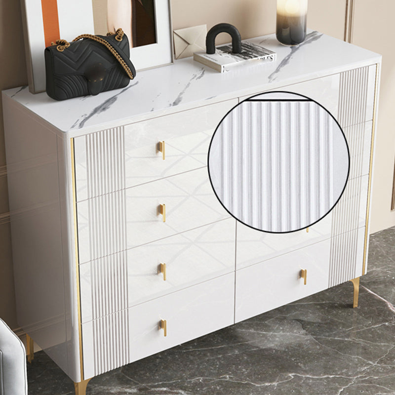 Glam Horizontal Stone Storage Chest Bedroom Chest with Metal Legs