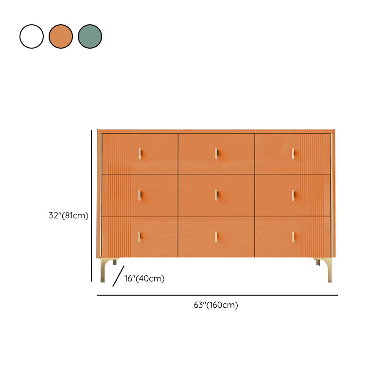 Glam Horizontal Stone Storage Chest Bedroom Chest with Metal Legs