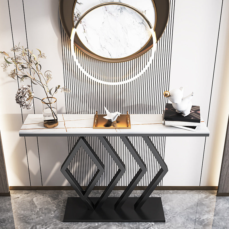 11.81" W Stone Console Table Modern Stain Resistant End Table