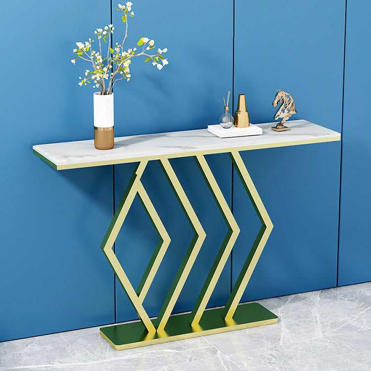31.5-inch Tall Hall Console Table Glam Stone Accent Table with 1 Shelf