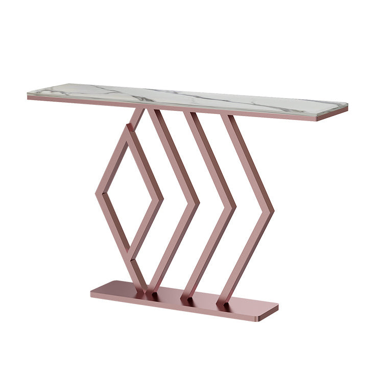 31.5-inch Tall Hall Console Table Glam Stone Accent Table with 1 Shelf