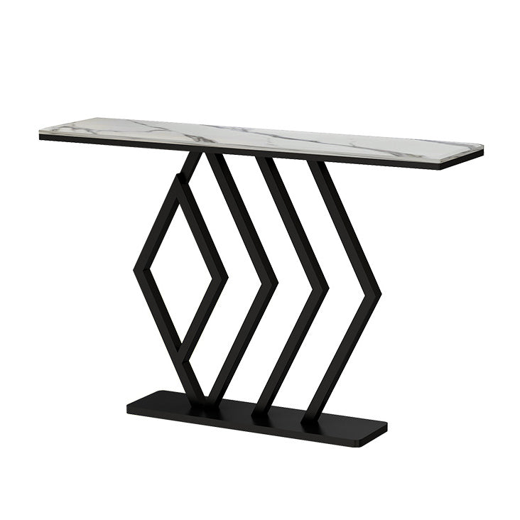 31.5-inch Tall Hall Console Table Glam Stone Accent Table with 1 Shelf